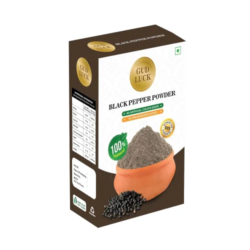 Gudluck Black Pepper Powder - Vegan and Gluten Free, For Cooking, Smoothies, Tea, Packed in Resealable Zip Lock Pouch 3.5 oz